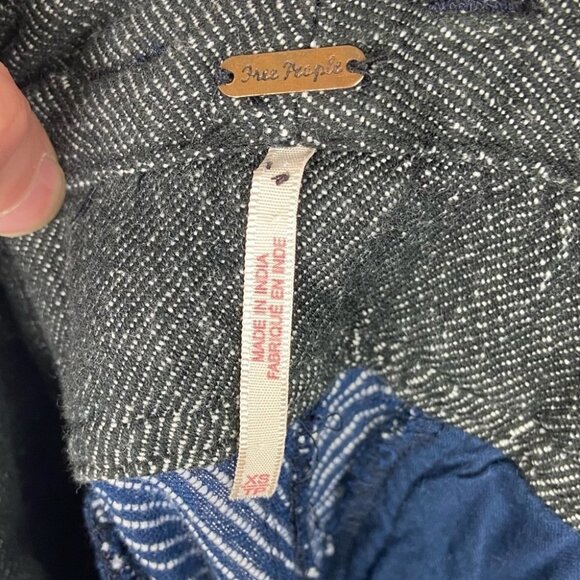 FREE People Paperbag Waist Pants Rumors Yarn Dye Blue Harem Size XS Bohemian - Picture 5 of 13